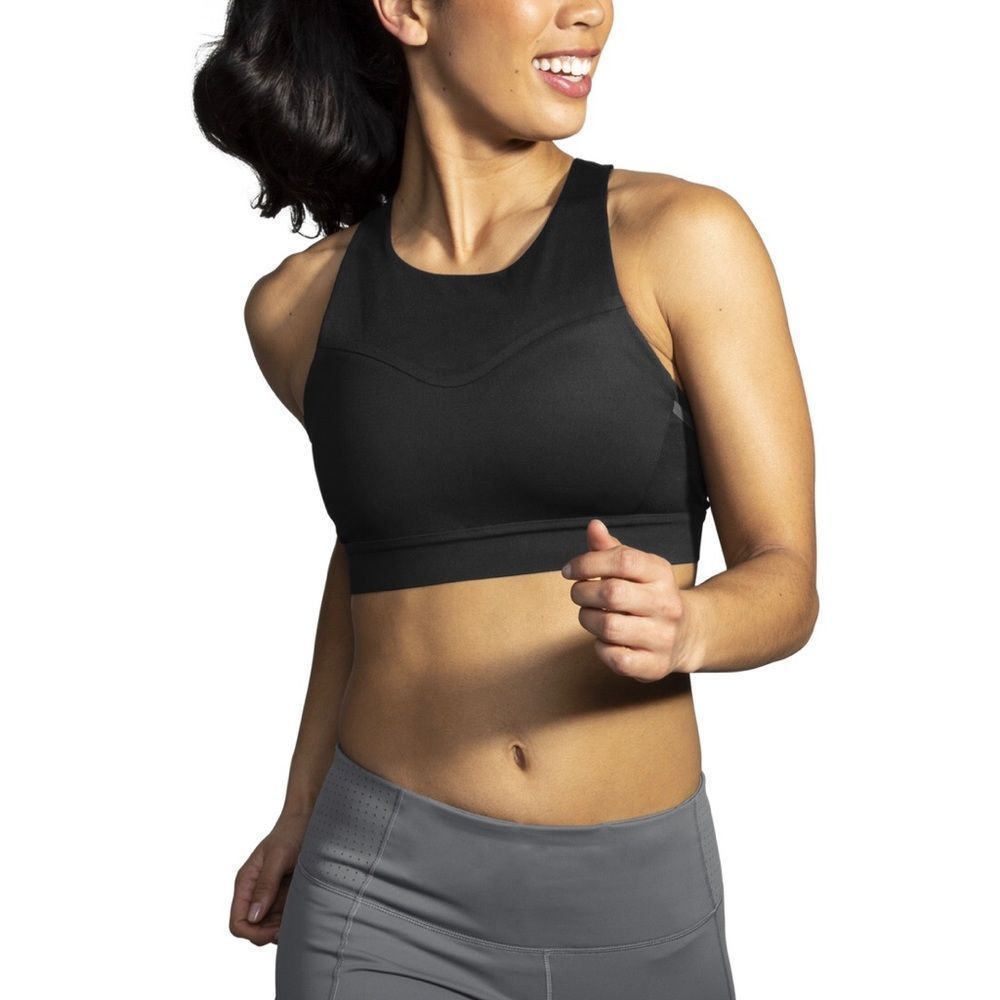 BROOKS Drive 3 Pocket Run Bra in Black Size 34DD/E